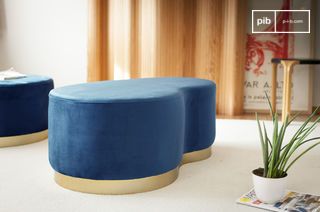 2-Sitzer Pouf Dallas in blau