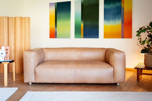 Zweisitzer Sofa aus Kamel-Leder Krieger