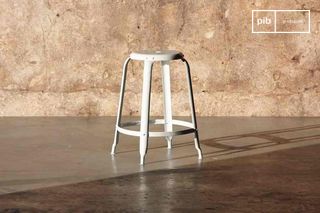 Bar-Hocker mit weissen Nieten 60cm
