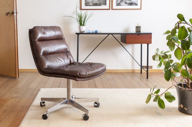 Bürostuhl aus braunem Leder Breunor