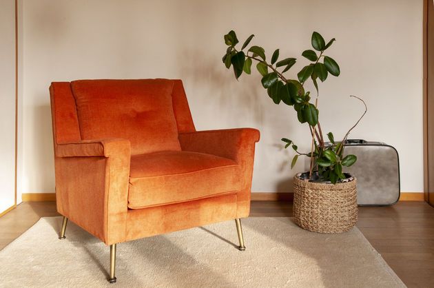 Oranger Samt-Sessel Elbrouz