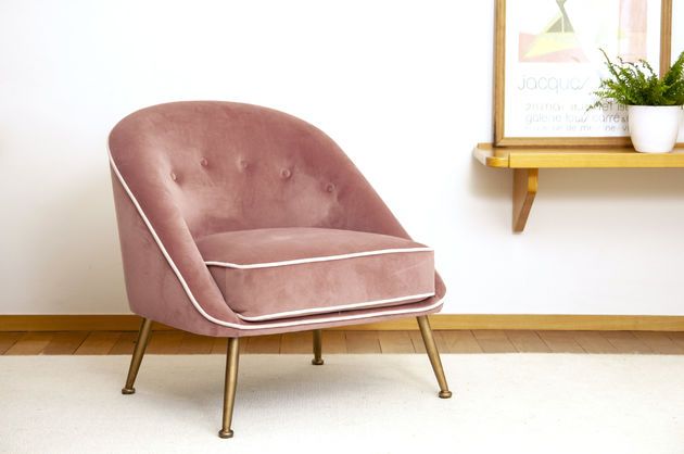Rosa Samt-Sessel Barnolomeo