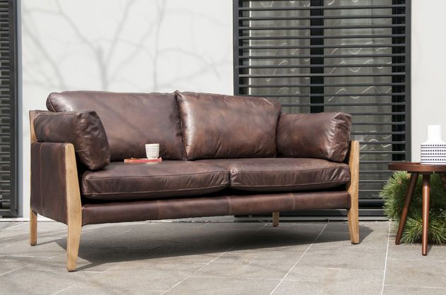 2-Sitzer Sofa aus Schokoladenleder Ariston