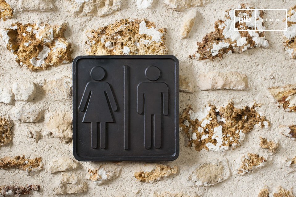 WC-Zeichen aus Bronze